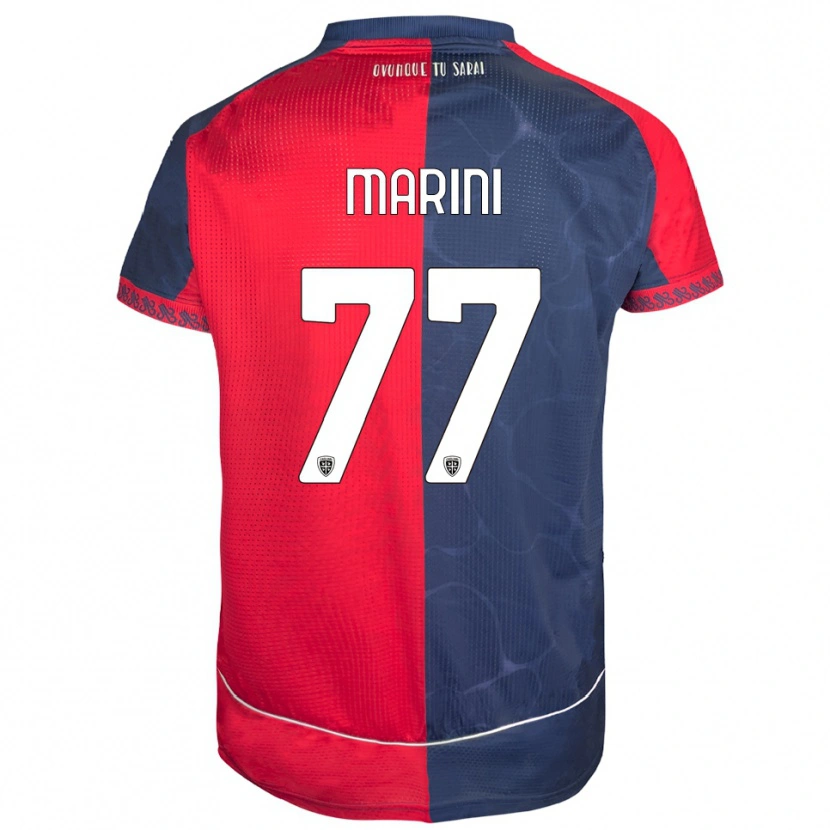 Danxen Bambino Maglia Matteo Marini #77 Rosso Blu Navy Kit Gara Home 2025/26 Maglietta