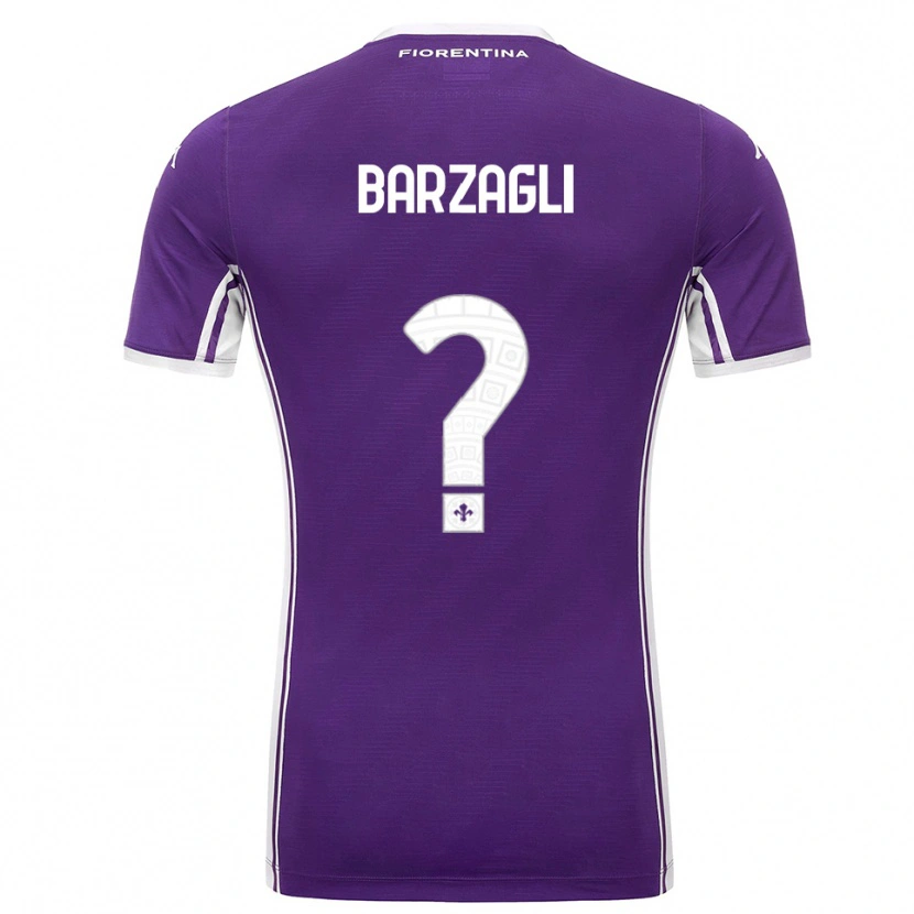 Danxen Bambino Maglia Mattia Barzagli #0 Viola Bianco Kit Gara Home 2025/26 Maglietta