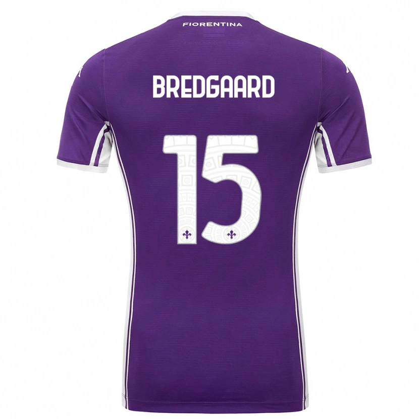 Danxen Bambino Maglia Sofie Bredgaard #15 Viola Bianco Kit Gara Home 2025/26 Maglietta
