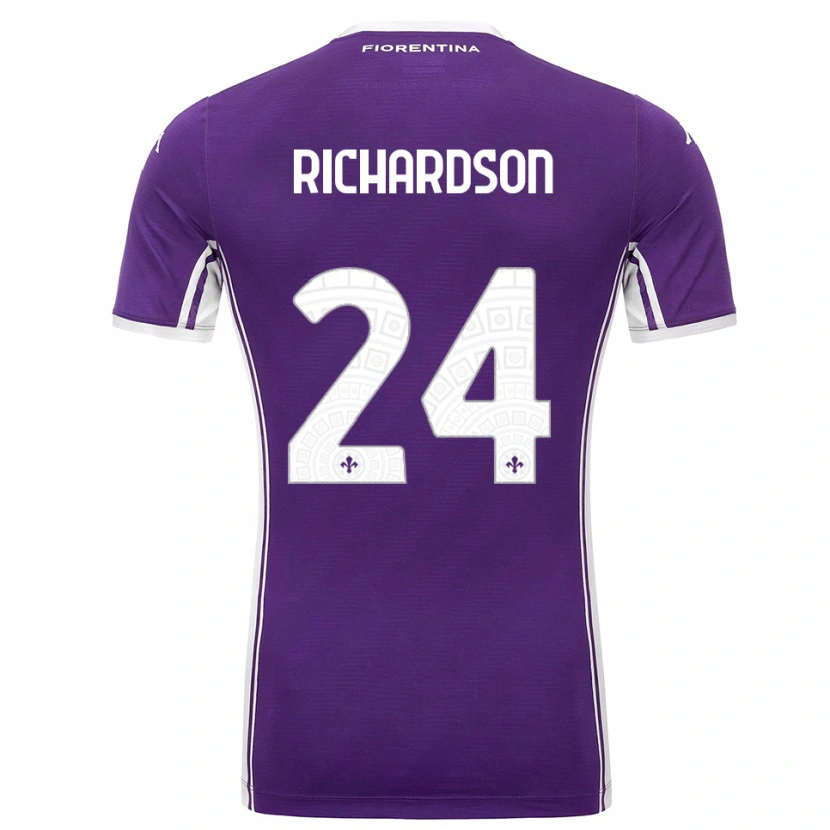 Danxen Bambino Maglia Amir Richardson #24 Viola Bianco Kit Gara Home 2025/26 Maglietta