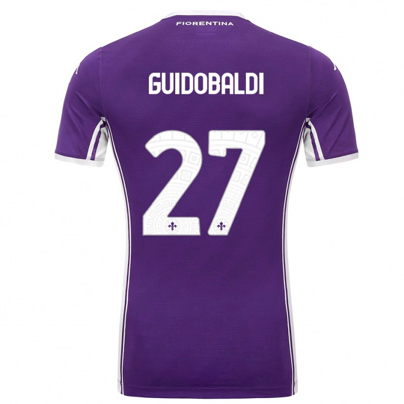 Danxen Bambino Maglia Filippo Guidobaldi #27 Viola Bianco Kit Gara Home 2025/26 Maglietta
