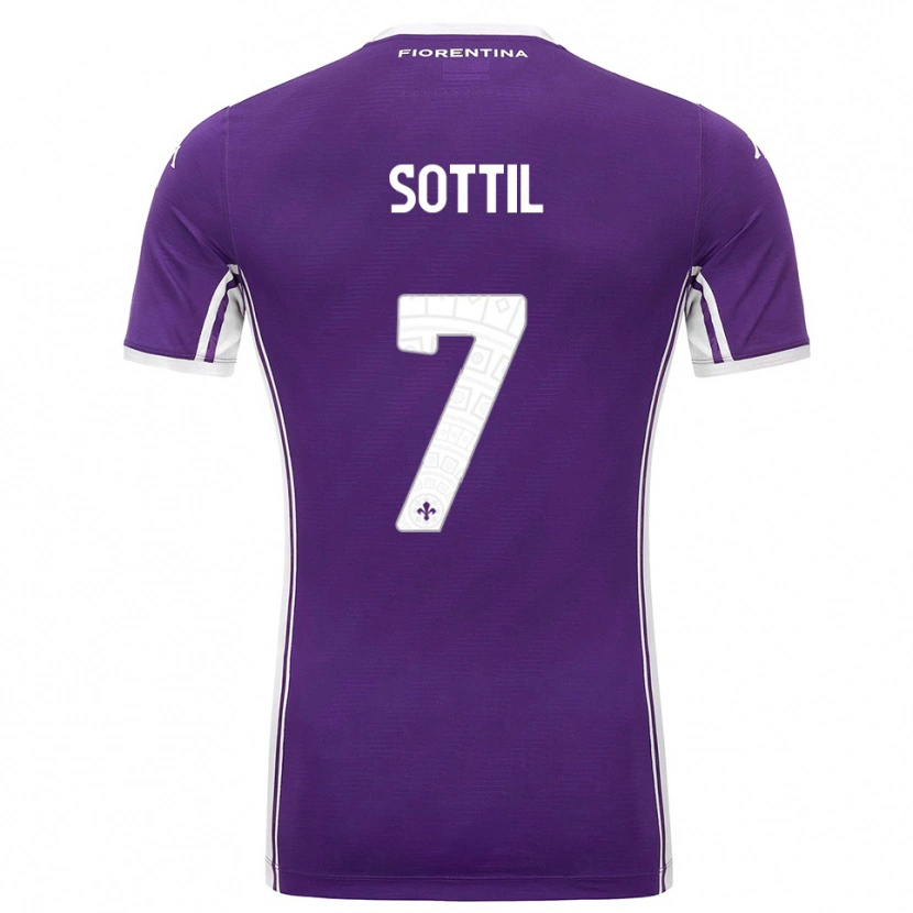 Danxen Bambino Maglia Riccardo Sottil #7 Viola Bianco Kit Gara Home 2025/26 Maglietta