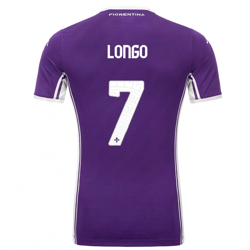Danxen Bambino Maglia Miriam Chiara Longo #7 Viola Bianco Kit Gara Home 2025/26 Maglietta