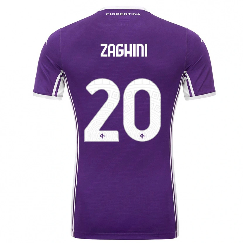 Danxen Bambino Maglia Alice Zaghini #20 Viola Bianco Kit Gara Home 2025/26 Maglietta