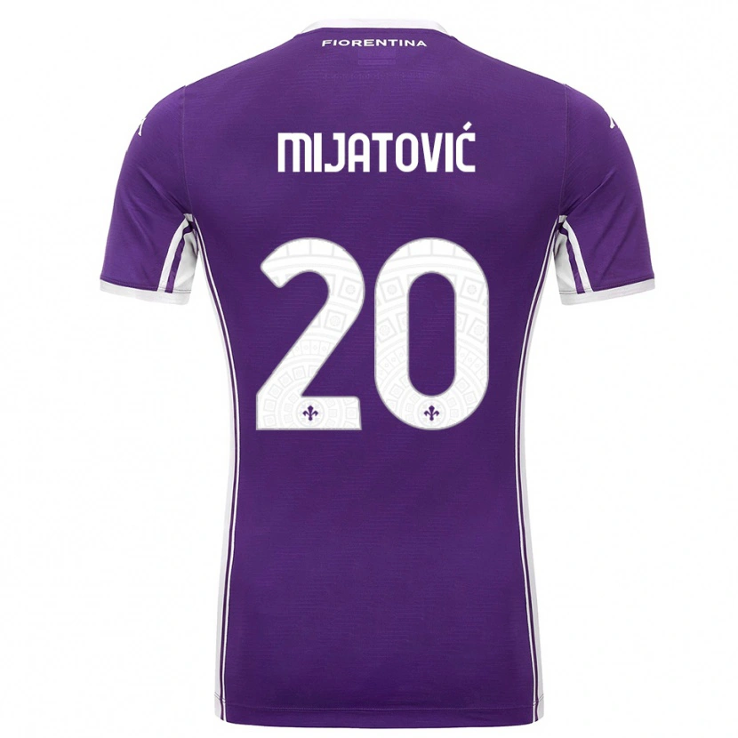 Danxen Bambino Maglia Milica Mijatović #20 Viola Bianco Kit Gara Home 2025/26 Maglietta