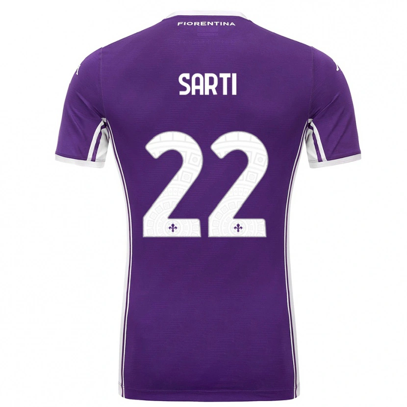 Danxen Bambino Maglia Alessia Sarti #22 Viola Bianco Kit Gara Home 2025/26 Maglietta