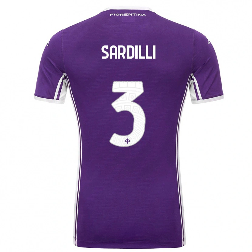 Danxen Bambino Maglia Davide Sardilli #3 Viola Bianco Kit Gara Home 2025/26 Maglietta