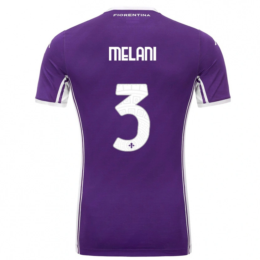 Danxen Bambino Maglia Federico Melani #3 Viola Bianco Kit Gara Home 2025/26 Maglietta