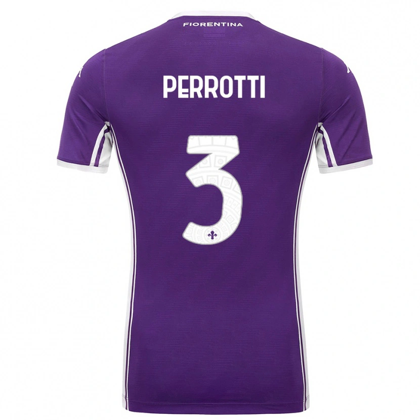 Danxen Bambino Maglia Alessandro Perrotti #3 Viola Bianco Kit Gara Home 2025/26 Maglietta