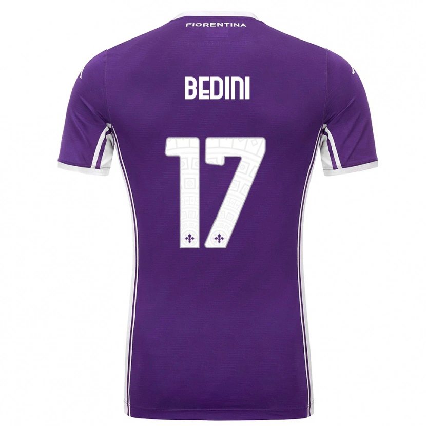 Danxen Bambino Maglia Benedetta Bedini #17 Viola Bianco Kit Gara Home 2025/26 Maglietta