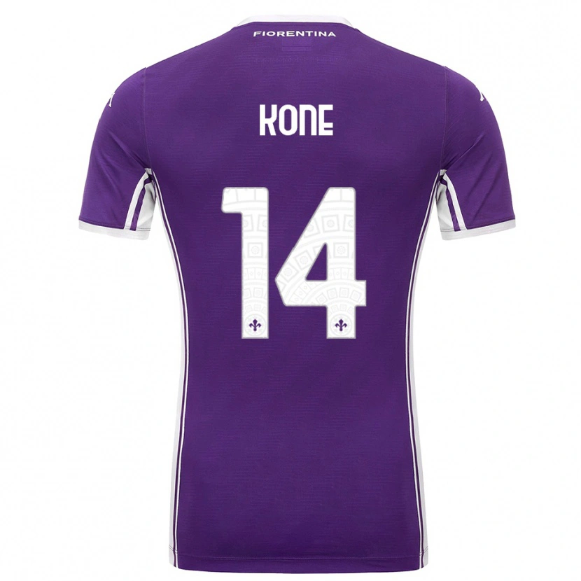 Danxen Bambino Maglia Mevale Kone #14 Viola Bianco Kit Gara Home 2025/26 Maglietta