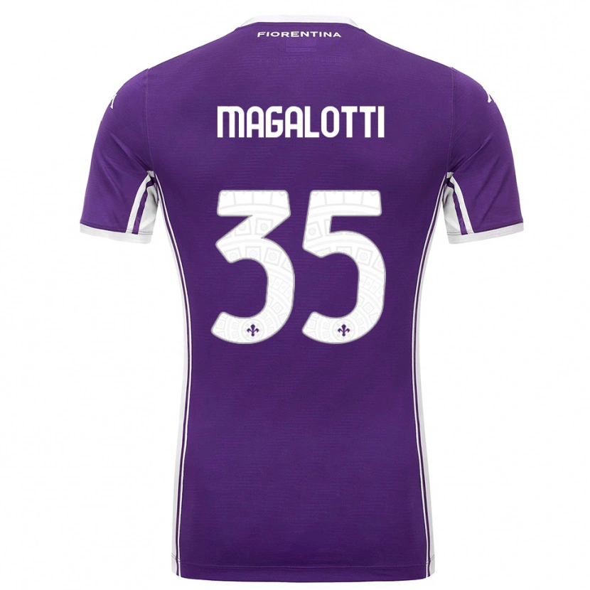 Danxen Bambino Maglia Mattia Magalotti #35 Viola Bianco Kit Gara Home 2025/26 Maglietta