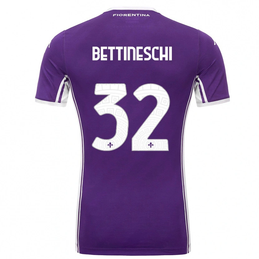 Danxen Bambino Maglia Giorgia Bettineschi #32 Viola Bianco Kit Gara Home 2025/26 Maglietta