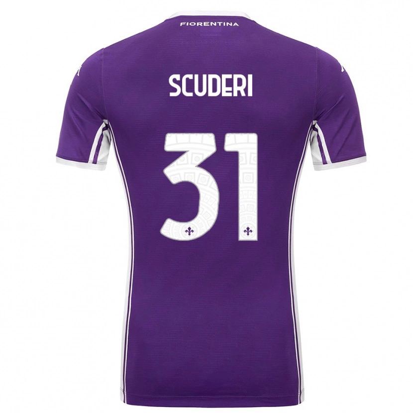 Danxen Bambino Maglia Giulio Scuderi #31 Viola Bianco Kit Gara Home 2025/26 Maglietta