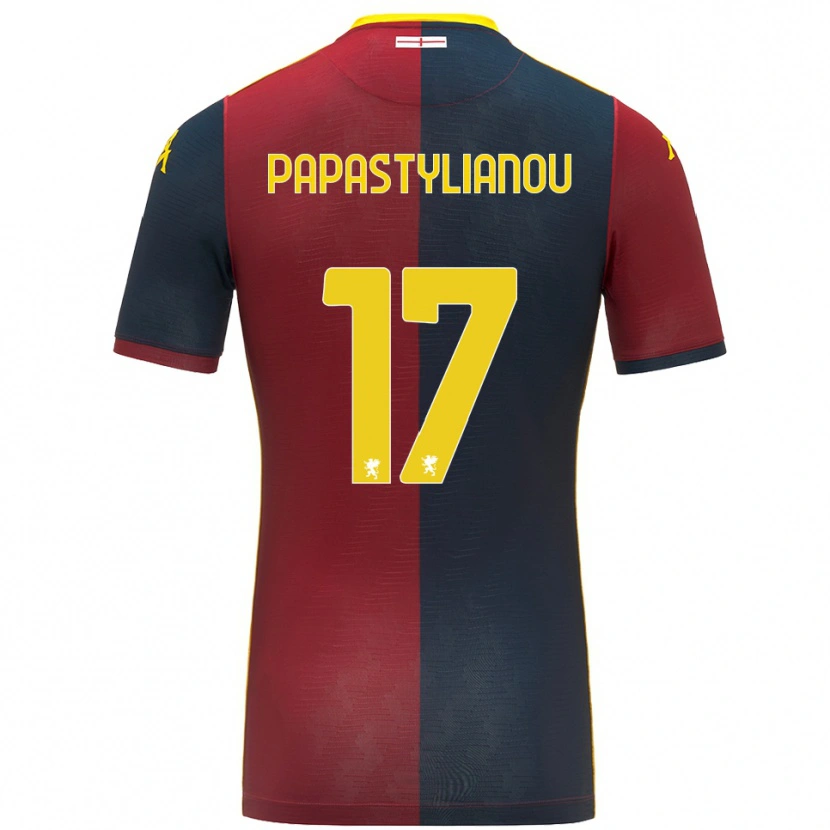 Danxen Bambino Maglia Lysandros Andreas Papastylianou #17 Rosso Blu Royal Kit Gara Home 2025/26 Maglietta
