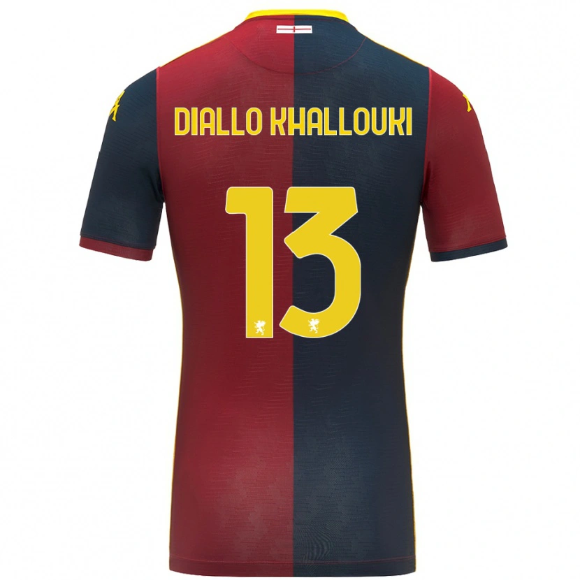 Danxen Bambino Maglia Siaka Diallo Khallouki #13 Rosso Blu Royal Kit Gara Home 2025/26 Maglietta