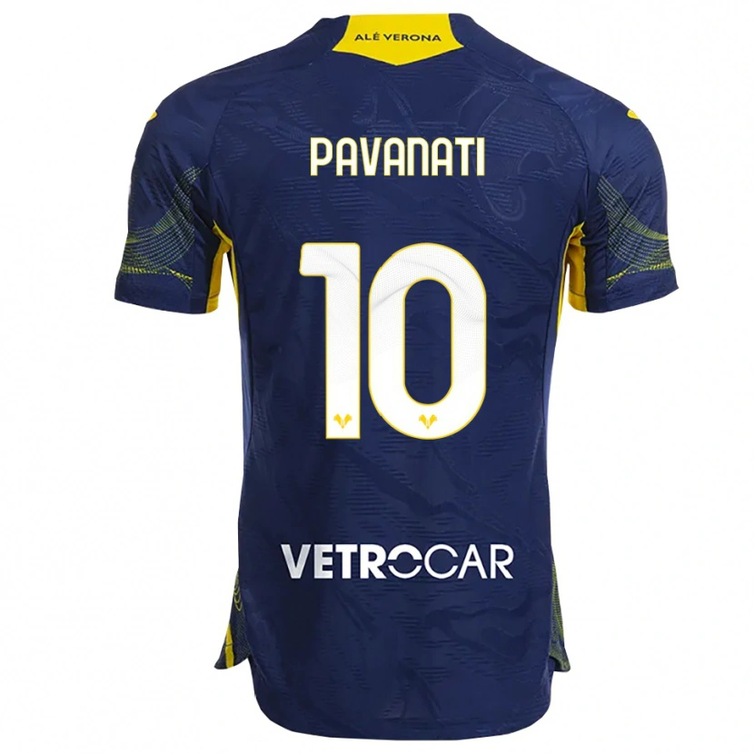 Danxen Bambino Maglia Alessandro Pavanati #10 Blu Navy Giallo Kit Gara Home 2025/26 Maglietta