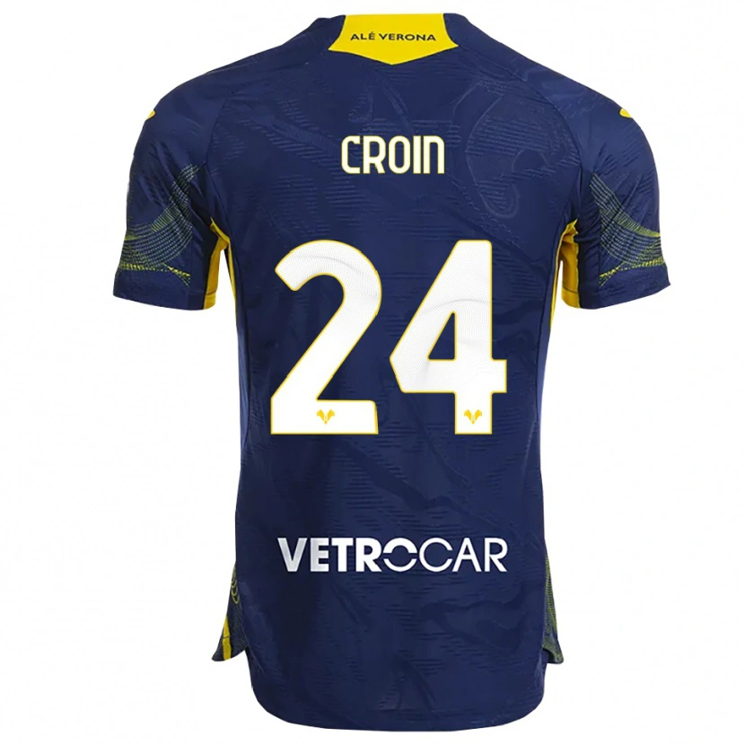 Danxen Bambino Maglia Nicole Croin #24 Blu Navy Giallo Kit Gara Home 2025/26 Maglietta