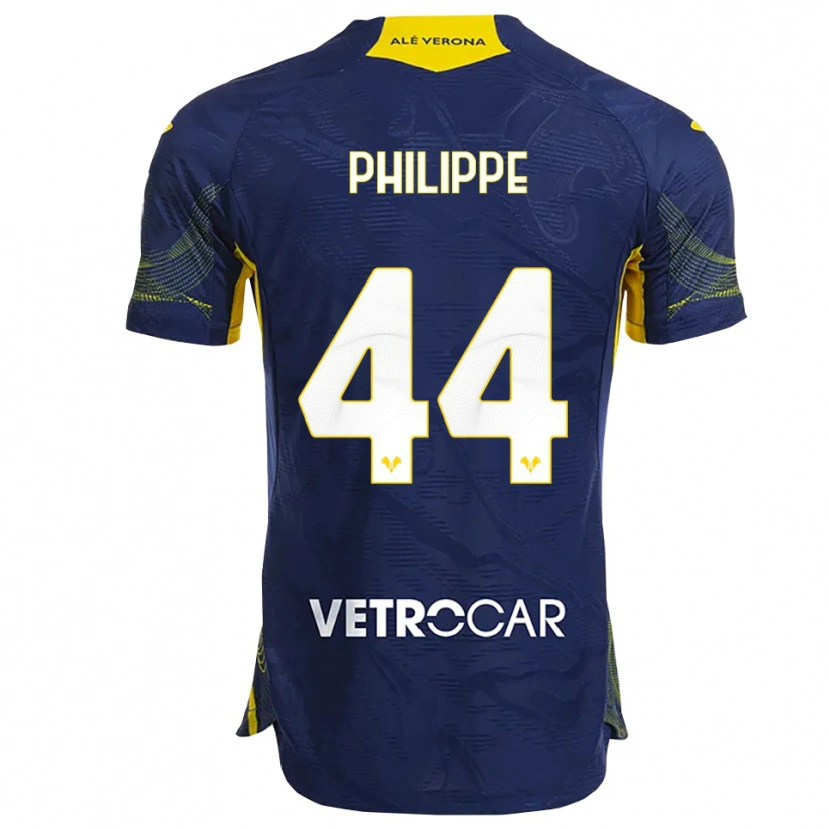 Danxen Bambino Maglia Mathis Amanu Philippe #44 Blu Navy Giallo Kit Gara Home 2025/26 Maglietta