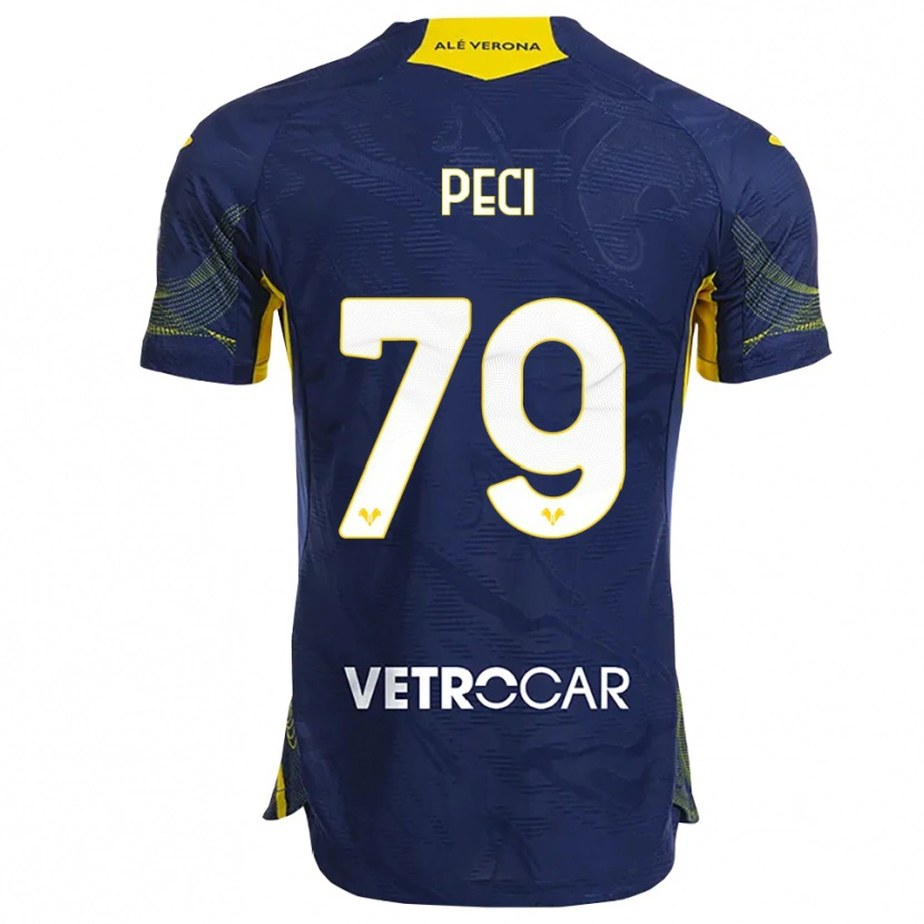 Danxen Bambino Maglia Jurgen Peci #79 Blu Navy Giallo Kit Gara Home 2025/26 Maglietta