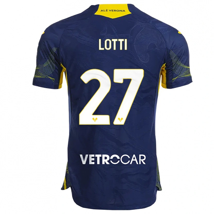 Danxen Bambino Maglia Irene Lotti #27 Blu Navy Giallo Kit Gara Home 2025/26 Maglietta