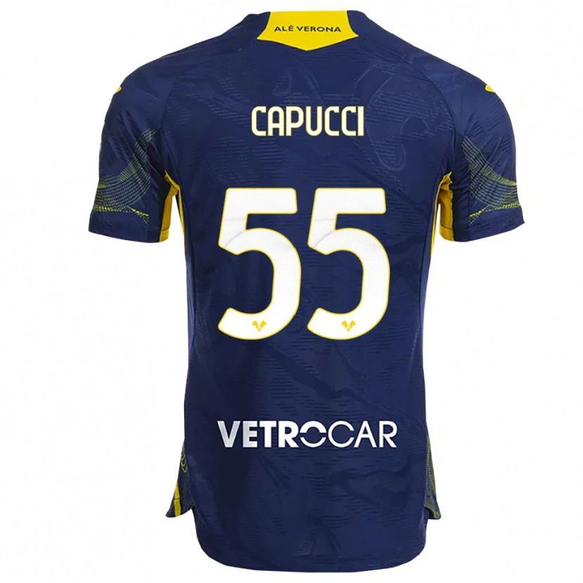 Danxen Bambino Maglia Laura Capucci #55 Blu Navy Giallo Kit Gara Home 2025/26 Maglietta