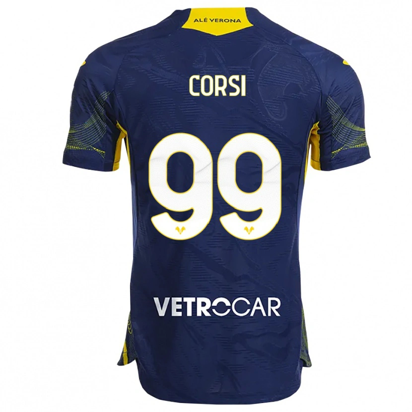 Danxen Bambino Maglia Sara Corsi #99 Blu Navy Giallo Kit Gara Home 2025/26 Maglietta