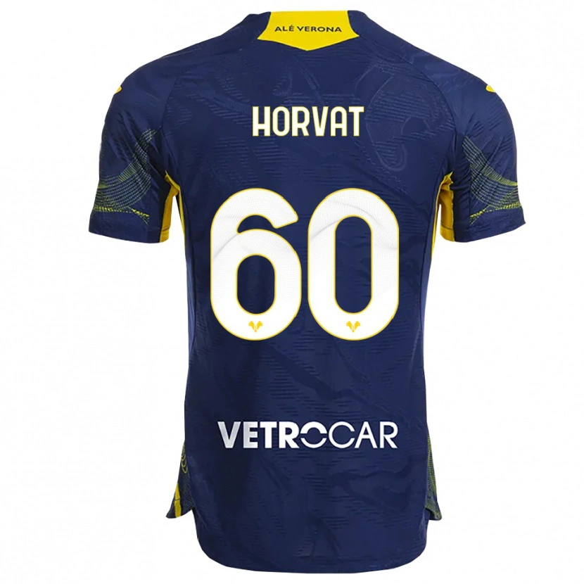 Danxen Bambino Maglia Mihaela Horvat #60 Blu Navy Giallo Kit Gara Home 2025/26 Maglietta