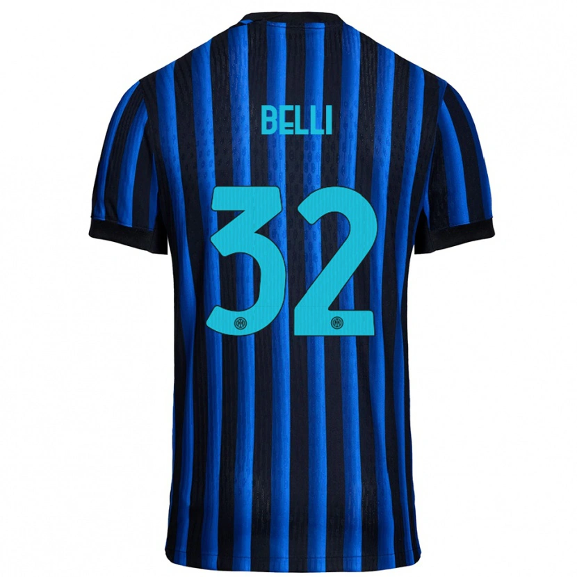 Danxen Bambino Maglia Elena Belli #32 Nero Blu Kit Gara Home 2025/26 Maglietta