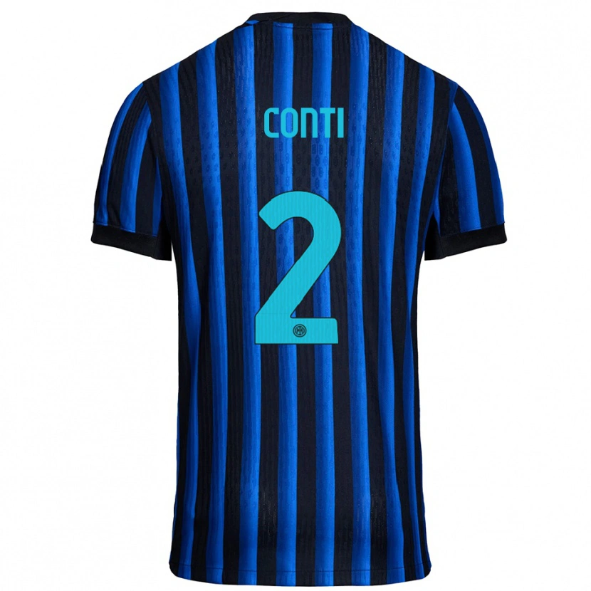 Danxen Bambino Maglia Arturo Conti #2 Nero Blu Kit Gara Home 2025/26 Maglietta