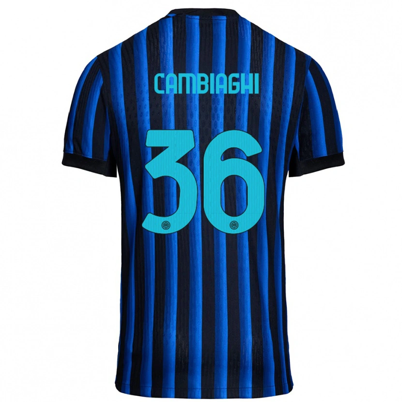 Danxen Bambino Maglia Michela Cambiaghi #36 Nero Blu Kit Gara Home 2025/26 Maglietta