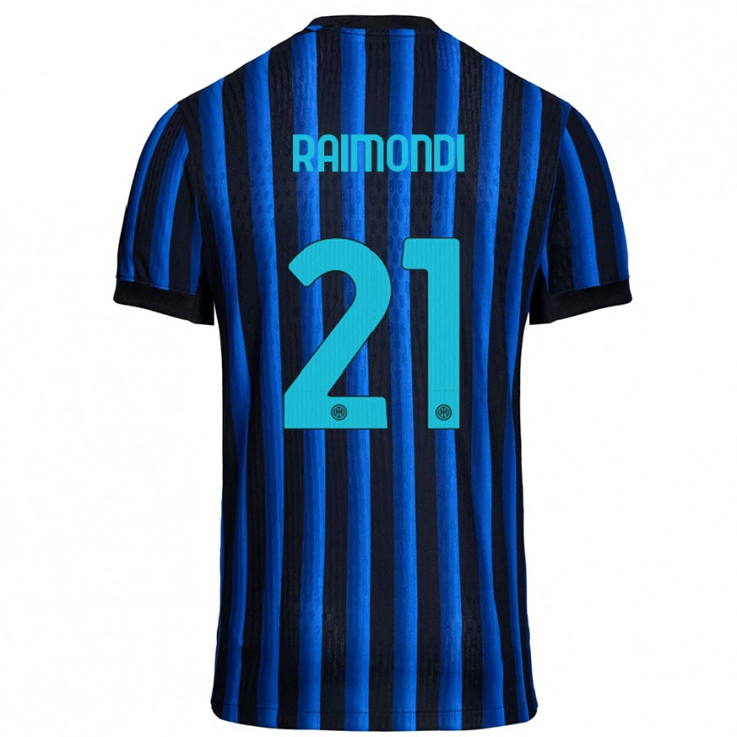 Danxen Bambino Maglia Paolo Raimondi #21 Nero Blu Kit Gara Home 2025/26 Maglietta