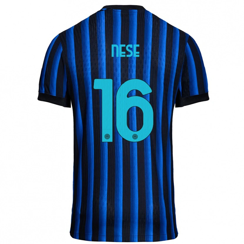 Danxen Bambino Maglia Alessio Nese #16 Nero Blu Kit Gara Home 2025/26 Maglietta