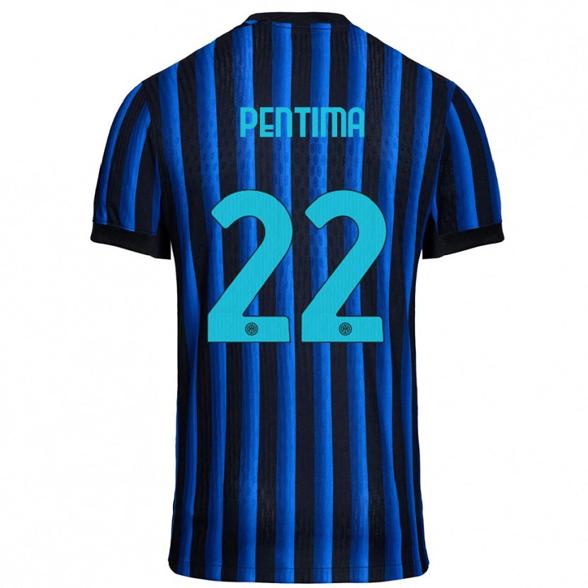 Danxen Bambino Maglia Alessandro Pentima #22 Nero Blu Kit Gara Home 2025/26 Maglietta