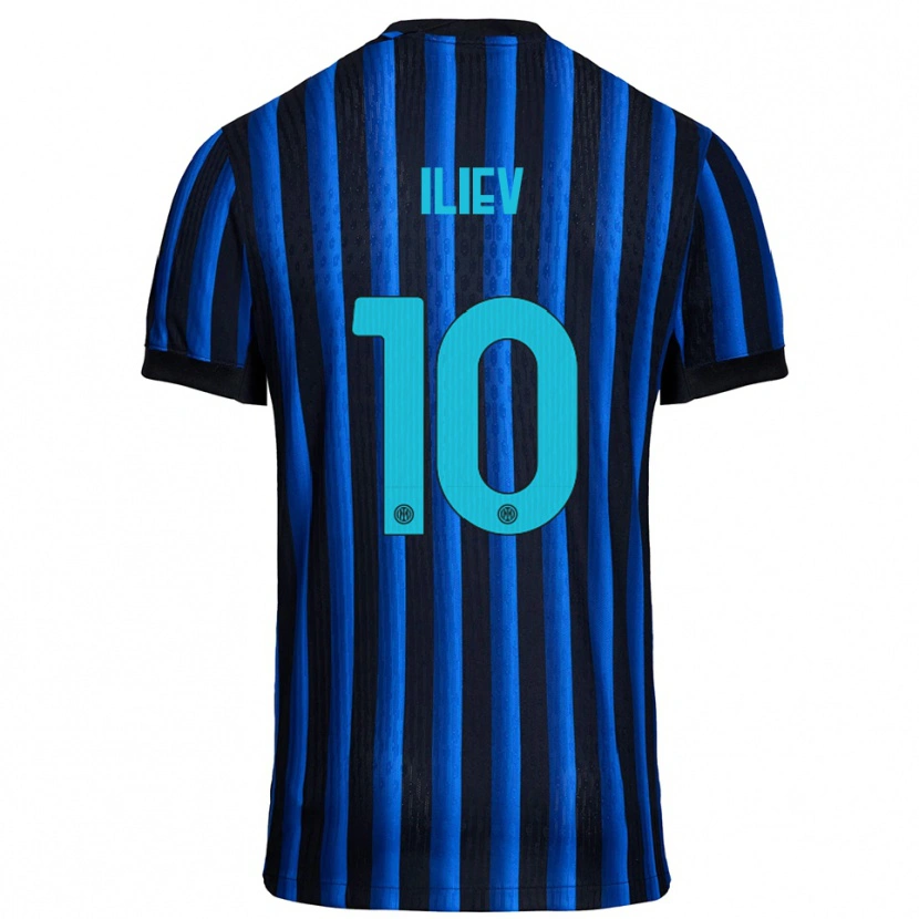 Danxen Bambino Maglia Nikola Iliev #10 Nero Blu Kit Gara Home 2025/26 Maglietta