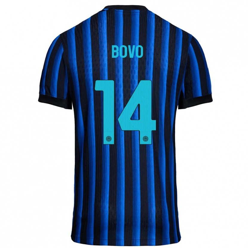 Danxen Bambino Maglia Leonardo Bovo #14 Nero Blu Kit Gara Home 2025/26 Maglietta