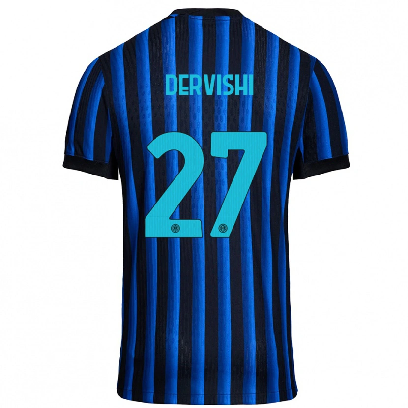 Danxen Bambino Maglia Kristian Dervishi #27 Nero Blu Kit Gara Home 2025/26 Maglietta