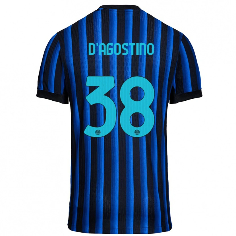 Danxen Bambino Maglia Giovanni D'agostino #38 Nero Blu Kit Gara Home 2025/26 Maglietta