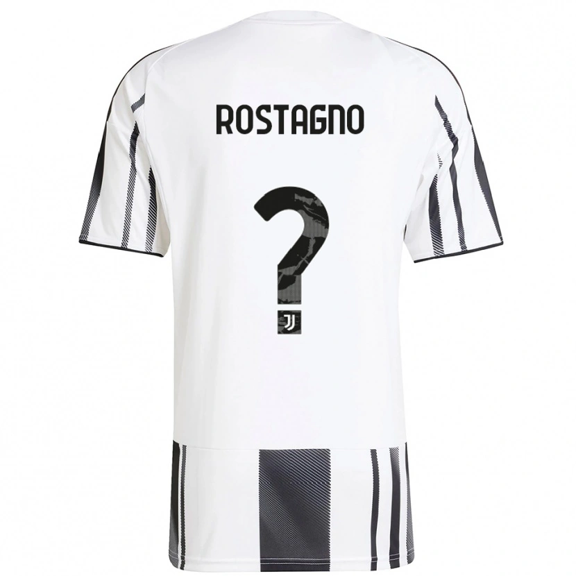 Danxen Bambino Maglia Alberto Rostagno #0 Bianco Nero Kit Gara Home 2025/26 Maglietta