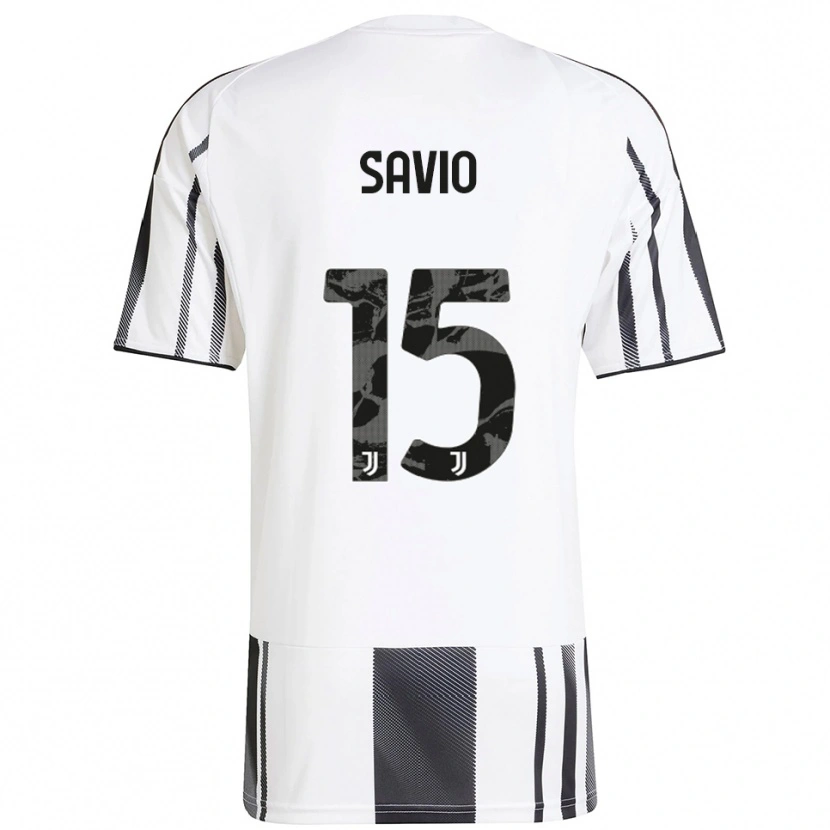 Danxen Bambino Maglia Federico Savio #15 Bianco Nero Kit Gara Home 2025/26 Maglietta