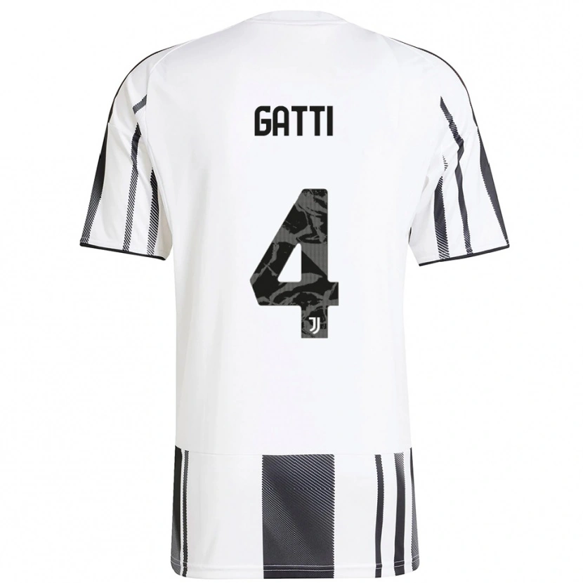Danxen Bambino Maglia Federico Gatti #4 Bianco Nero Kit Gara Home 2025/26 Maglietta