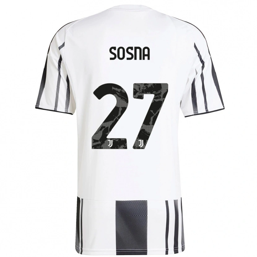 Danxen Bambino Maglia Adam Sosna #27 Bianco Nero Kit Gara Home 2025/26 Maglietta