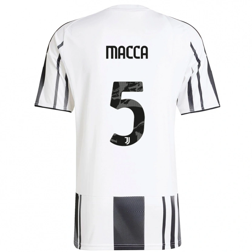 Danxen Bambino Maglia Federico Macca #5 Bianco Nero Kit Gara Home 2025/26 Maglietta