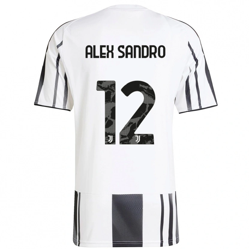 Danxen Bambino Maglia Alex Sandro #12 Bianco Nero Kit Gara Home 2025/26 Maglietta
