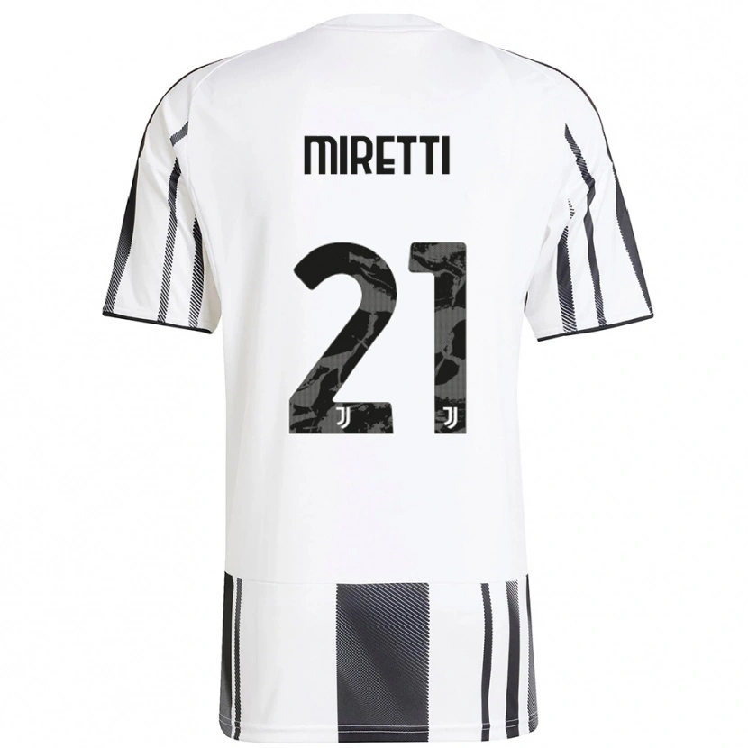 Danxen Bambino Maglia Fabio Miretti #21 Bianco Nero Kit Gara Home 2025/26 Maglietta