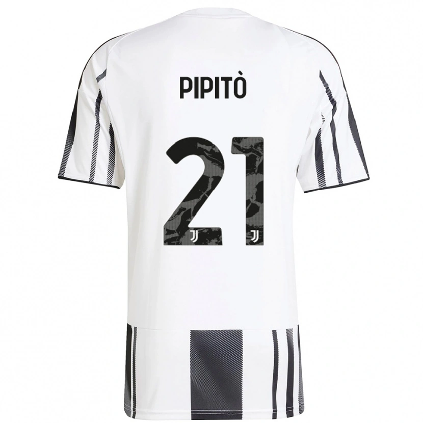 Danxen Bambino Maglia Giuseppe Pipitò #21 Bianco Nero Kit Gara Home 2025/26 Maglietta
