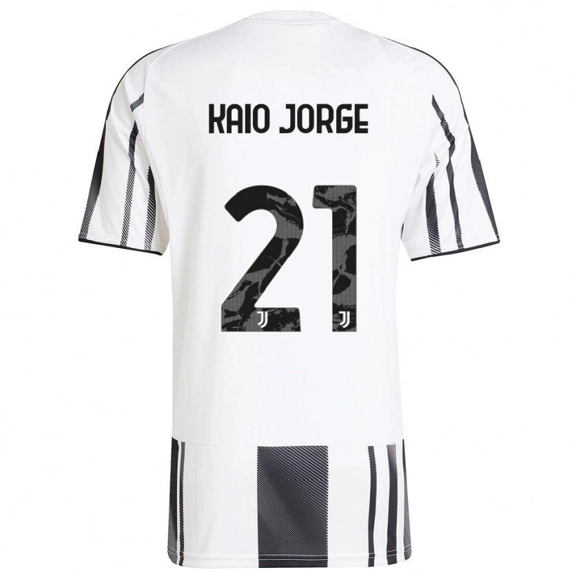 Danxen Bambino Maglia Kaio Jorge #21 Bianco Nero Kit Gara Home 2025/26 Maglietta