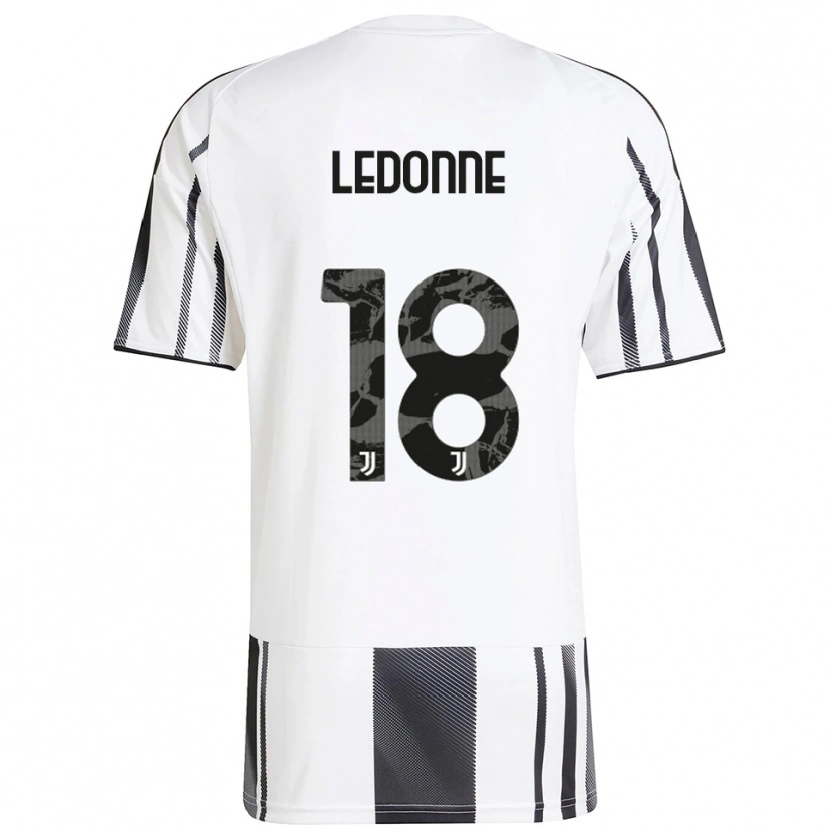 Danxen Bambino Maglia Nicolò Ledonne #18 Bianco Nero Kit Gara Home 2025/26 Maglietta