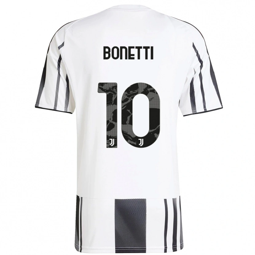 Danxen Bambino Maglia Andrea Bonetti #10 Bianco Nero Kit Gara Home 2025/26 Maglietta