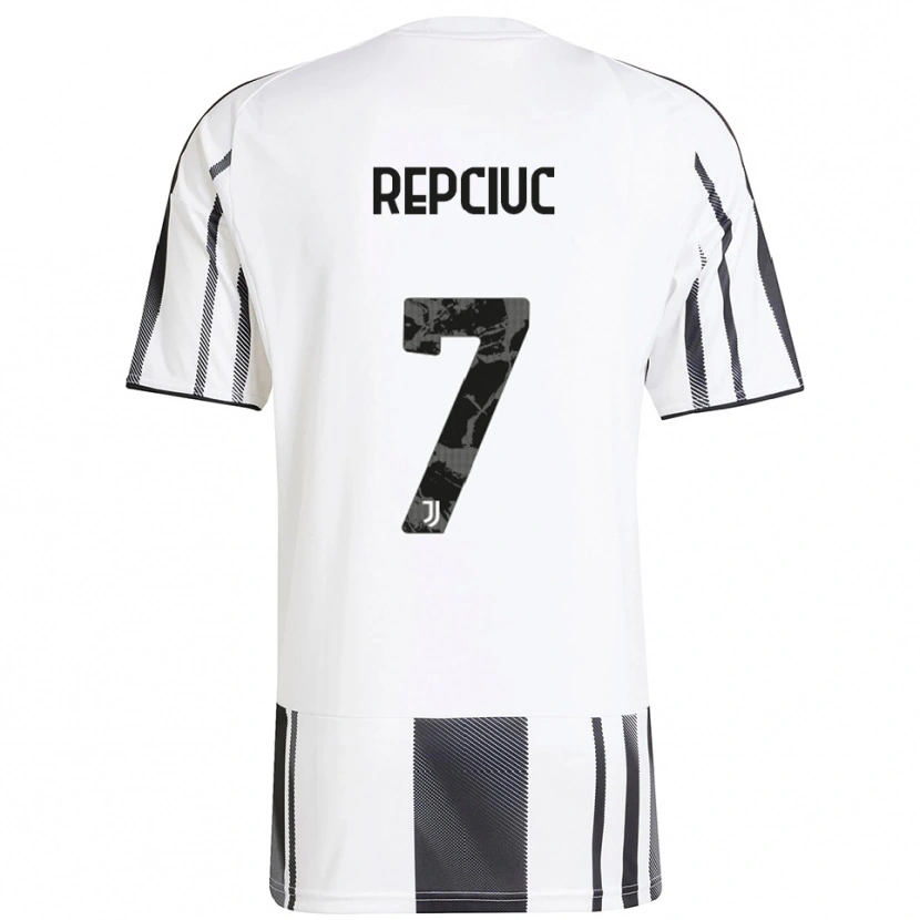 Danxen Bambino Maglia Gabriel Repciuc #7 Bianco Nero Kit Gara Home 2025/26 Maglietta